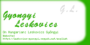 gyongyi leskovics business card